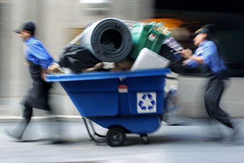Team managing sustainable waste recycling